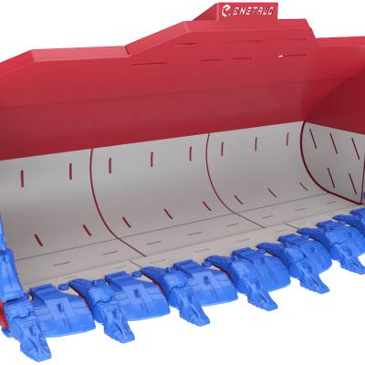 Enstruc extreme duty rock bucket for mining loaders with full wear protection and reinforced construction