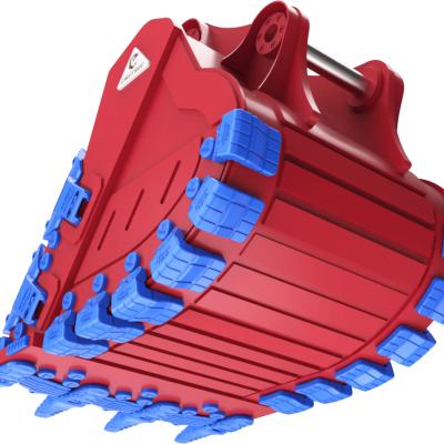 Enstruc rock bucket with advanced cast parts for superior wear resistance in quarry and mining applications